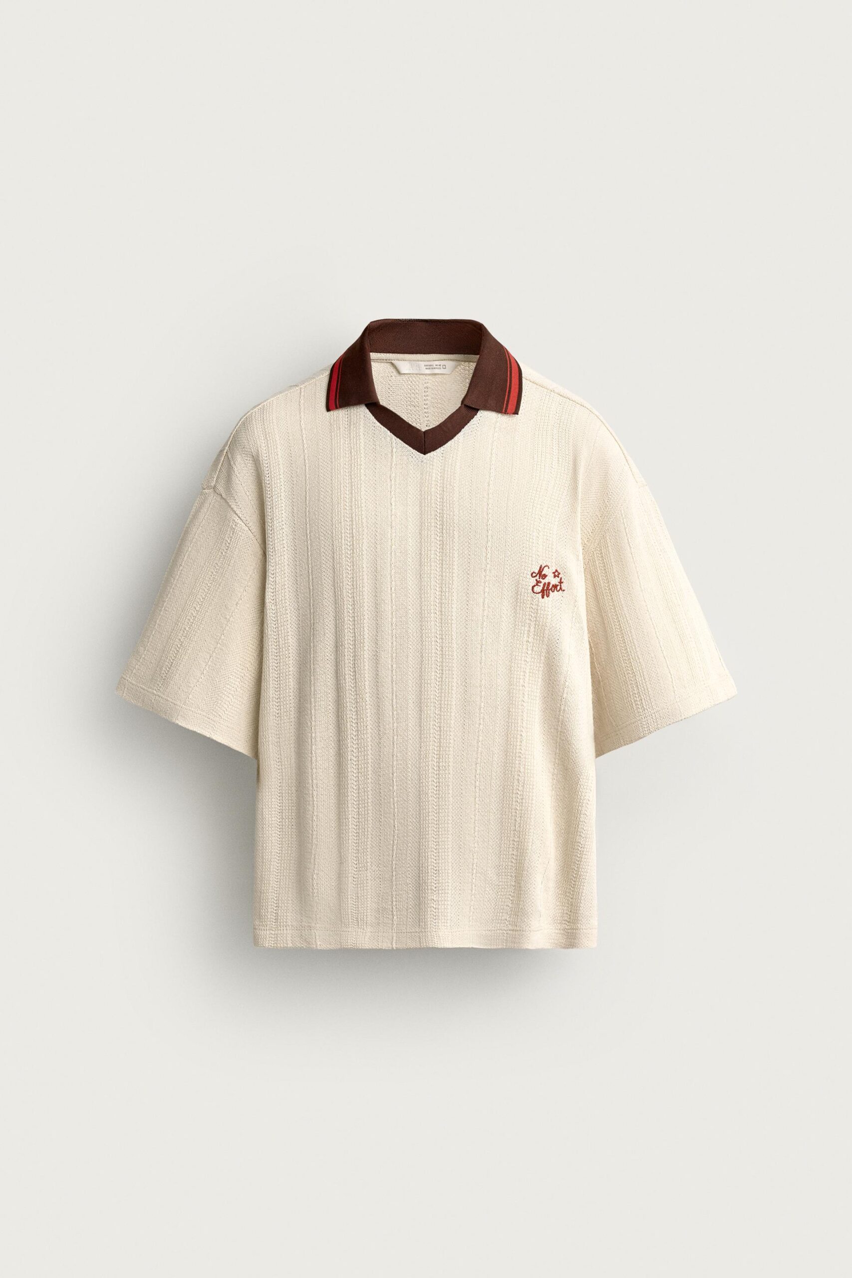 POLO BRODÉ À TEXTURE