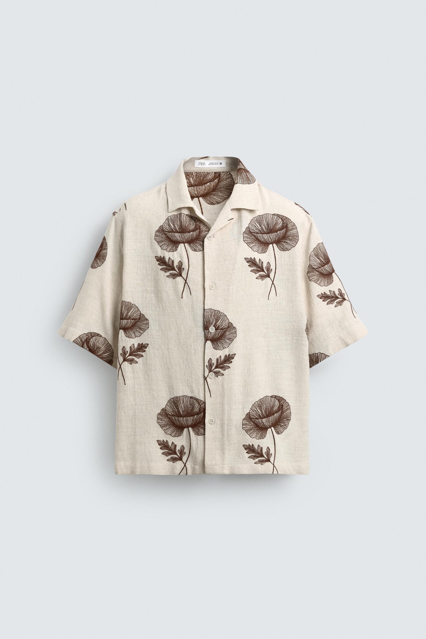 CHEMISE BRODÉE DE MOTIFS FLORAUX