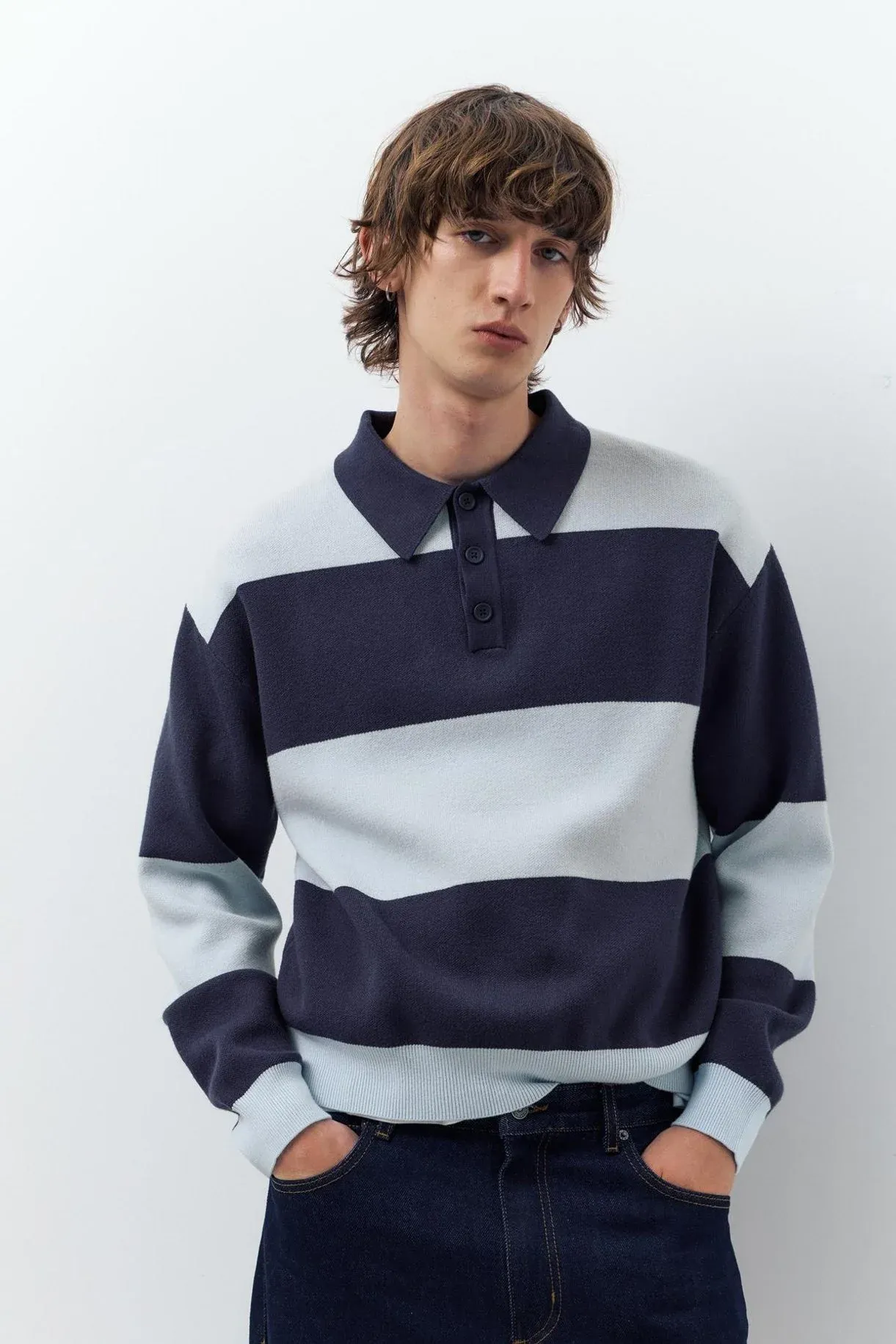 LONG SLEEVE KNIT POLO